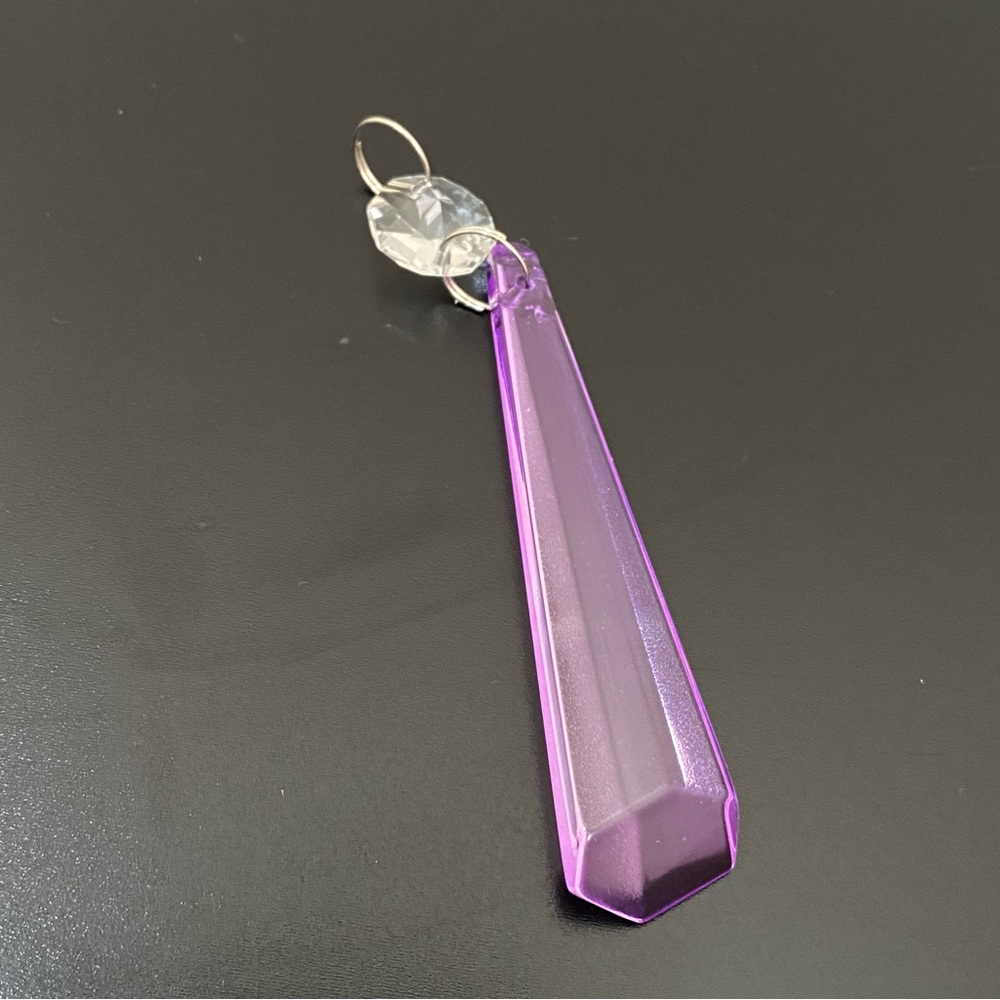 22pcs Lilac Lavender Purple 3.5” Icicle Drop Chandelier Prism Lamp Replacement - Picture 9 of 12